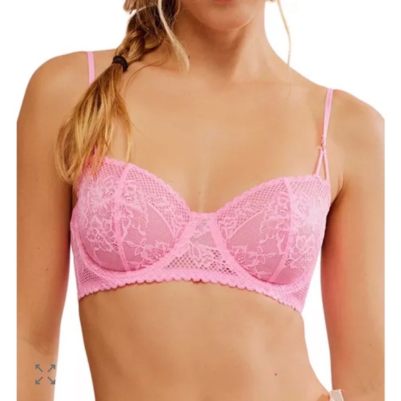 Free People Intimately NWT Reya Lace Bra in Pink Rose Size 36B - Picture 3 of 5